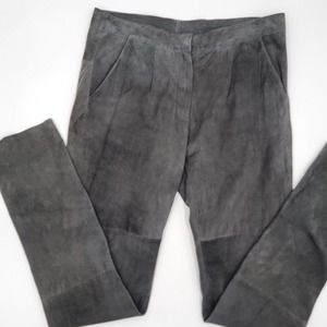 Ready To Fish Womens Black Two Toned Suede Pleated Pants Pockets Size 36